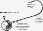 Główki AGGRESSOR nadają się do zbrojenia wszelkiego rodzaju przynęt gumowych w rozmiarach 6–15 centymetrów. W przypadku tych największych zaleca się stosowanie podwójnej kotwiczki typu 3674R lub krótkiej dozbrojki z kotwicą na przyponie stalowym lub żyłkowym.