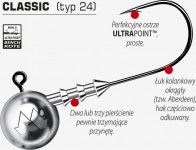 Na zdjęciu główka Mustad Classic. Spośród główek Mustad można wybrać: Classic, Anti-Snag, Micro.  