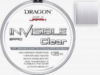 INVISIBLE CLEAR Plecionka Dragon Invisible CLEAR to kolejny produkt wytwarzany dla Dragona przez japońską firmę Momoi. Odznacza się bardzo wysoką wytrzymałością statyczną i dynamiczną – zarówno liniową, jak i na węźle – a doskonała gładkość powierzchni umożliwia łatwe, dalekie i precyzyjne rzuty. UWAGA! Plecionka Dragon Invisible efekt 100% przeźroczystości uzyskuje dopiero w kontakcie z wodą.