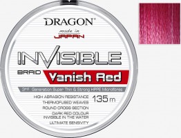 NVISIBLE VANISH RED Druga z nowych plecionek, dla których podstawowym celem było zmniejszenie jej widoczności w środowisku wodnym to Invisible VANISH RED. Przeznaczona jest głównie do połowu takich ryb jak sandacze, okonie czy też szczupaki, różnymi technikami spinningowymi.