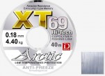 XT69 HI-TECH ARCTIC, XT69 POLAR ICE  Dzięki zastosowaniu specjalnych, podwójnie wzmocnionych powłok krzemowo–teflonowych uzyskano produkt, który w 100% może zaspokoić potrzeby nawet najbardziej wymagających wędkarzy. Zimowe żyłki XT69 są w pełni odporne na uszkodzenia mechaniczne, elastyczne i bez pamięci, pozostają niewidoczne w czystej wodzie i nie tracą niczego ze swoich cech nawet w trzydziestostopniowych mrozach.