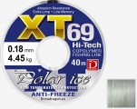 XT69 HI-TECH ARCTIC, XT69 POLAR ICE  Dzięki zastosowaniu specjalnych, podwójnie wzmocnionych powłok krzemowo–teflonowych uzyskano produkt, który w 100% może zaspokoić potrzeby nawet najbardziej wymagających wędkarzy. Zimowe żyłki XT69 są w pełni odporne na uszkodzenia mechaniczne, elastyczne i bez pamięci, pozostają niewidoczne w czystej wodzie i nie tracą niczego ze swoich cech nawet w trzydziestostopniowych mrozach.