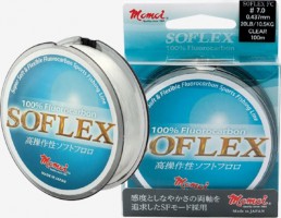 Fluorocarbon Momoi SOFLEX Supermocny fluorocarbon MIJ, produkowany w Japonii. Jest miękki i gładki, o znacznie zmniejszonej rozciągliwości i dzięki temu wędka zyskała na czułości.